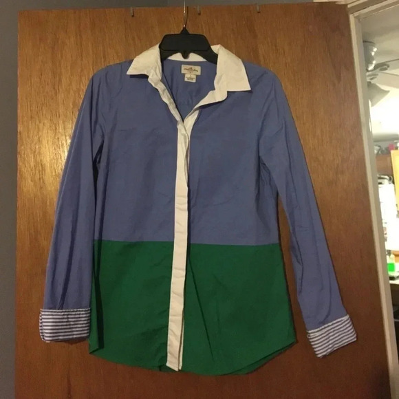 𝅺j crew color block button-up top - Picture 1 of 5
